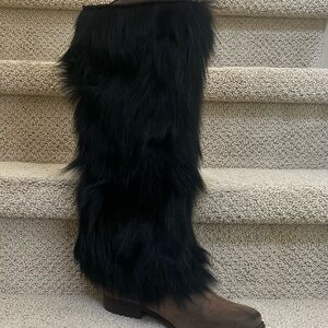Genuine mink boot cuffs